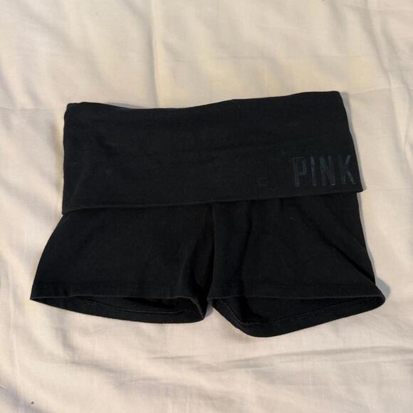Y2K PINK Victoria Secret YOGA SHORTIE SHORTS - Picture 1 of 3